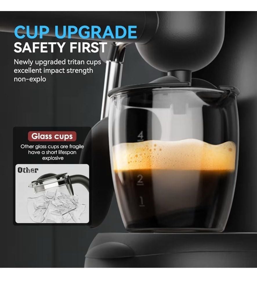 Coffee Machine, 3.5 Bar Espresso & Cappuccino Machine with Steam Wand, Compac... 8