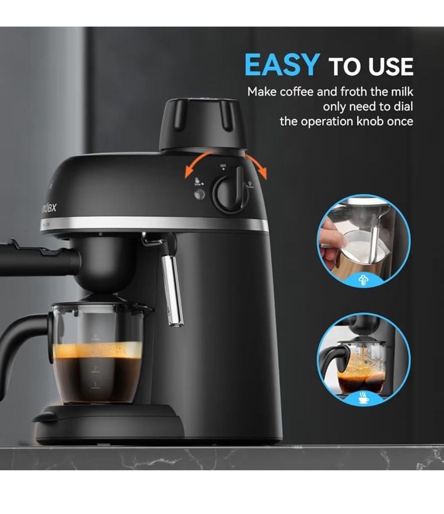 Coffee Machine, 3.5 Bar Espresso & Cappuccino Machine with Steam Wand, Compac... 9