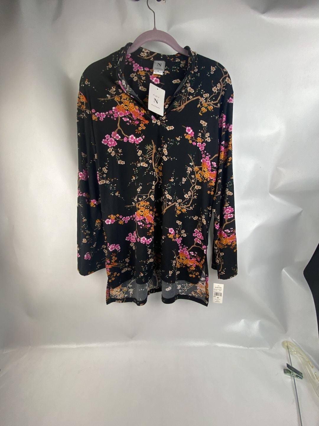 N Natori Floral Print Notch Collar Long Sleeve Pajama Set 6
