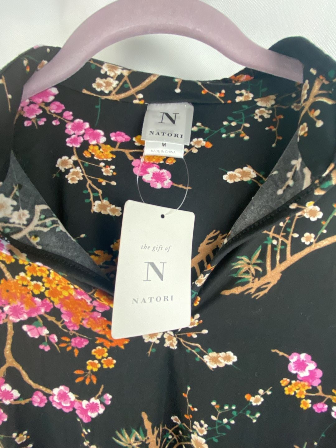 N Natori Floral Print Notch Collar Long Sleeve Pajama Set 7