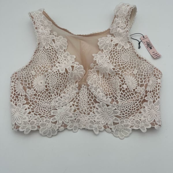 Victoria's Secret Dream Angels High Neck Floral Lace Bralette 34B
