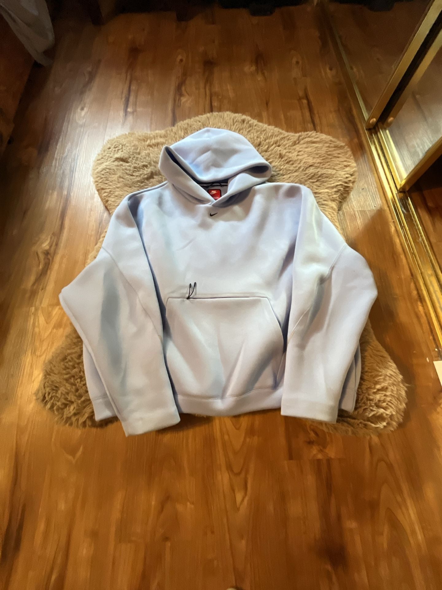 Nike Tech Fleece Oversized Pullover Hoodie in Aluminum/Glacier Blue 1