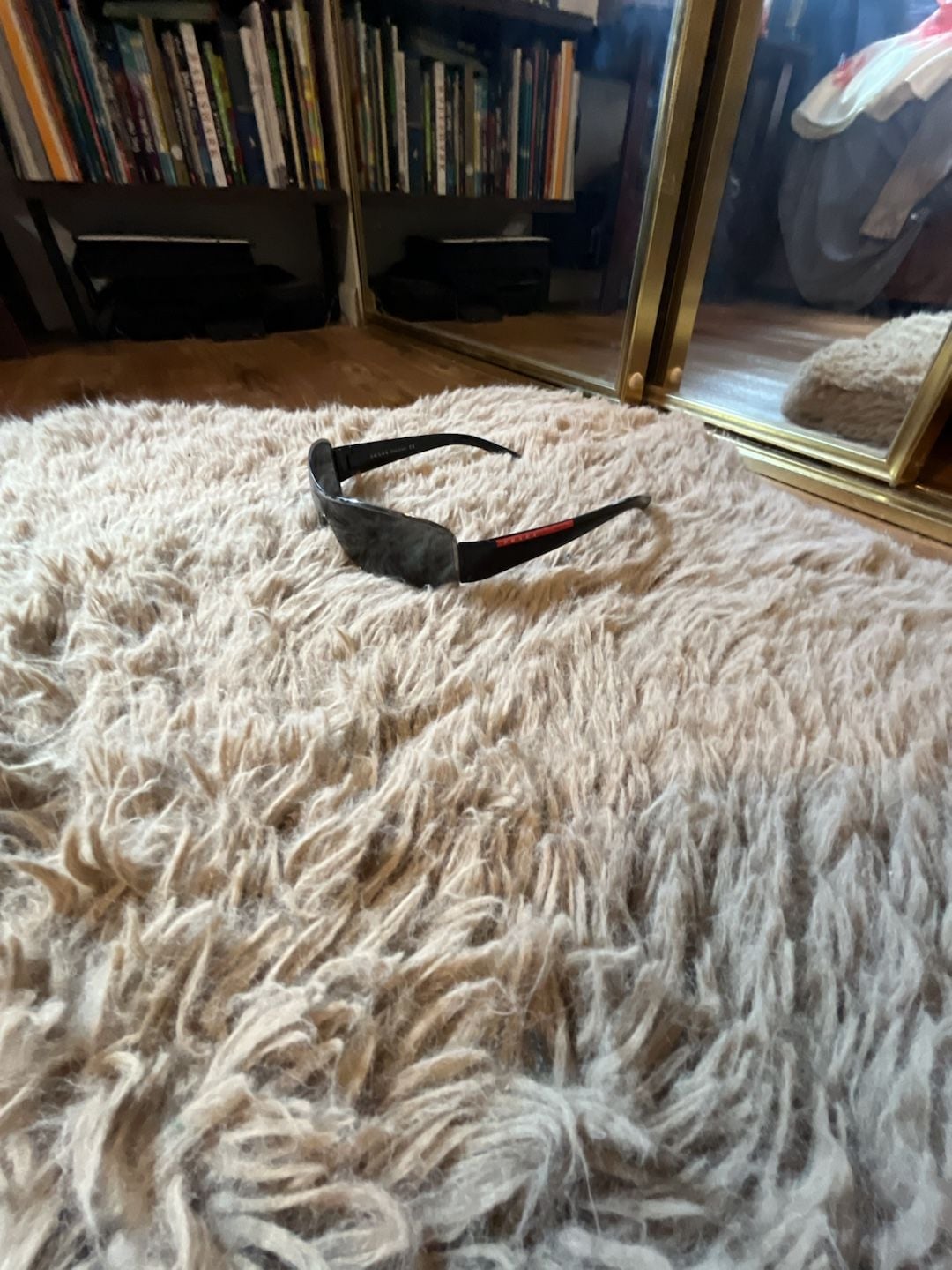 Prada Linea Rossa Wrap Sunglasses with Red Logo Detail 7