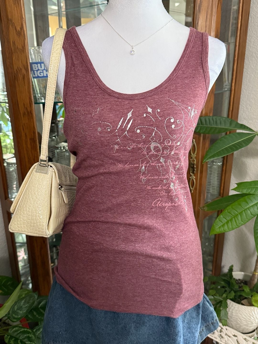 y2k Aéropostale Ribbed Graphic Tank Top 1