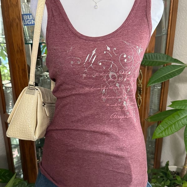 y2k Aéropostale Ribbed Graphic Tank Top