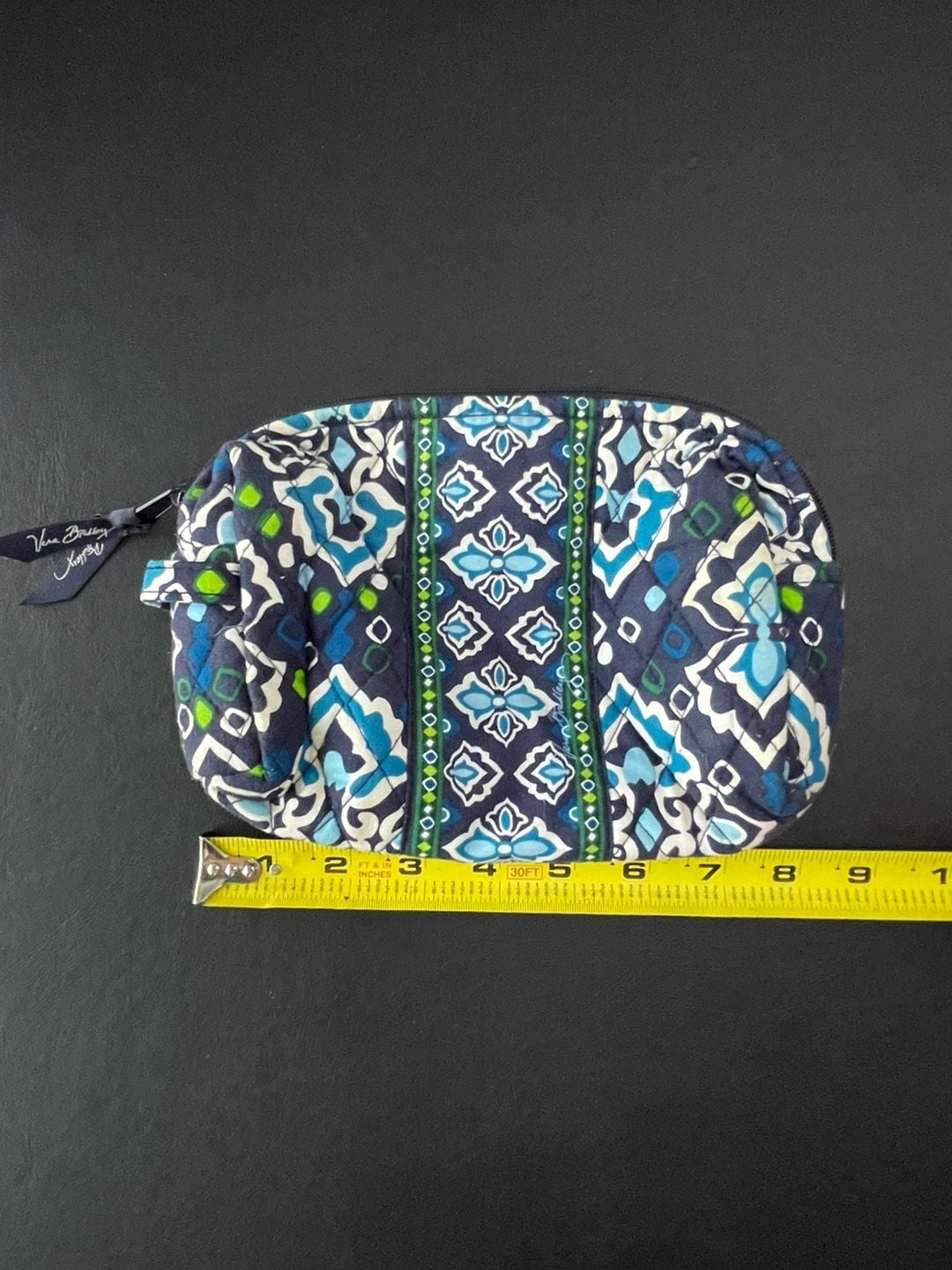Vera Bradley Quilted Cotton Cosmetic Makeup Case in Ink Blue Medallion Pattern 10