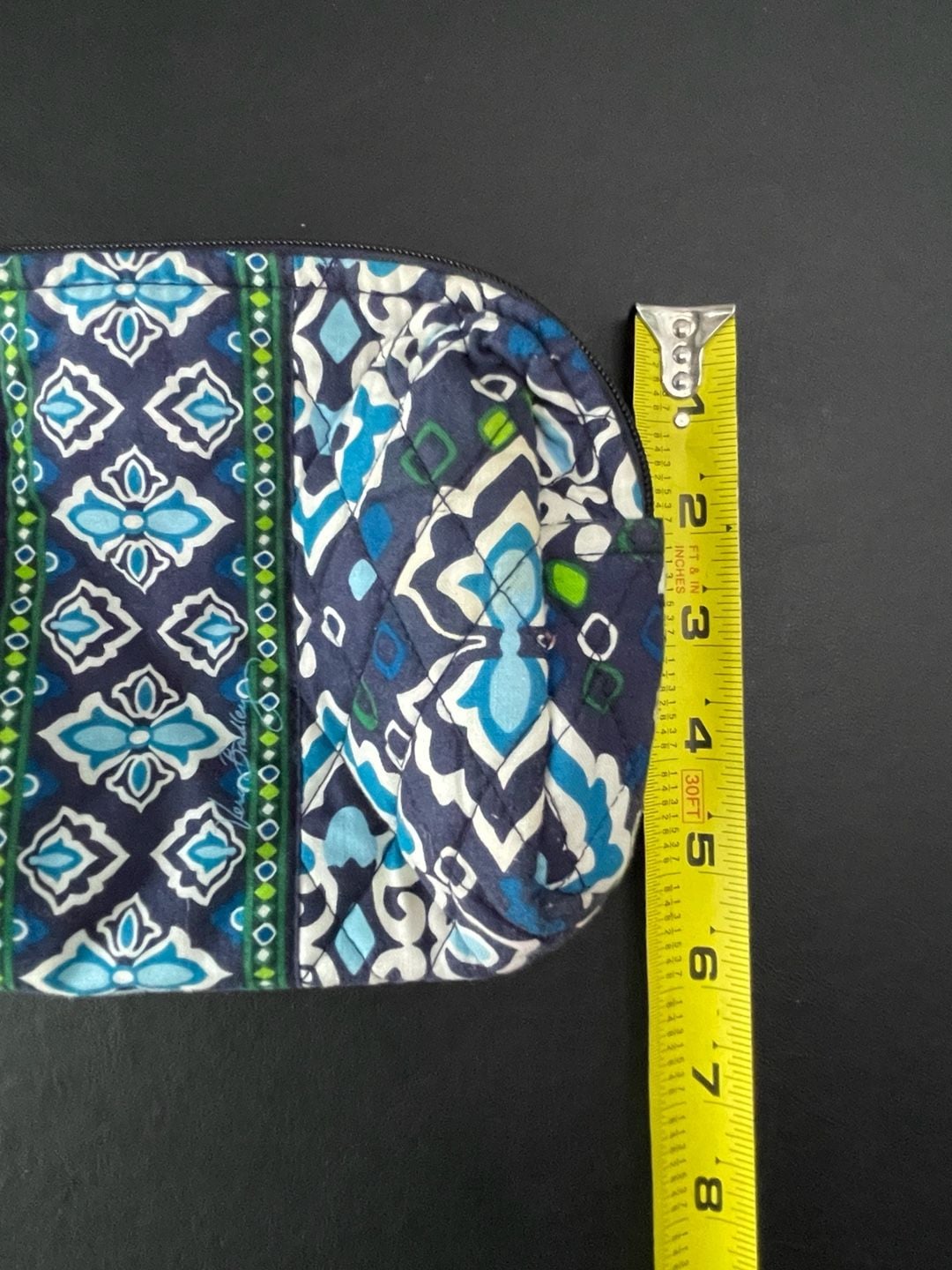 Vera Bradley Quilted Cotton Cosmetic Makeup Case in Ink Blue Medallion Pattern 11