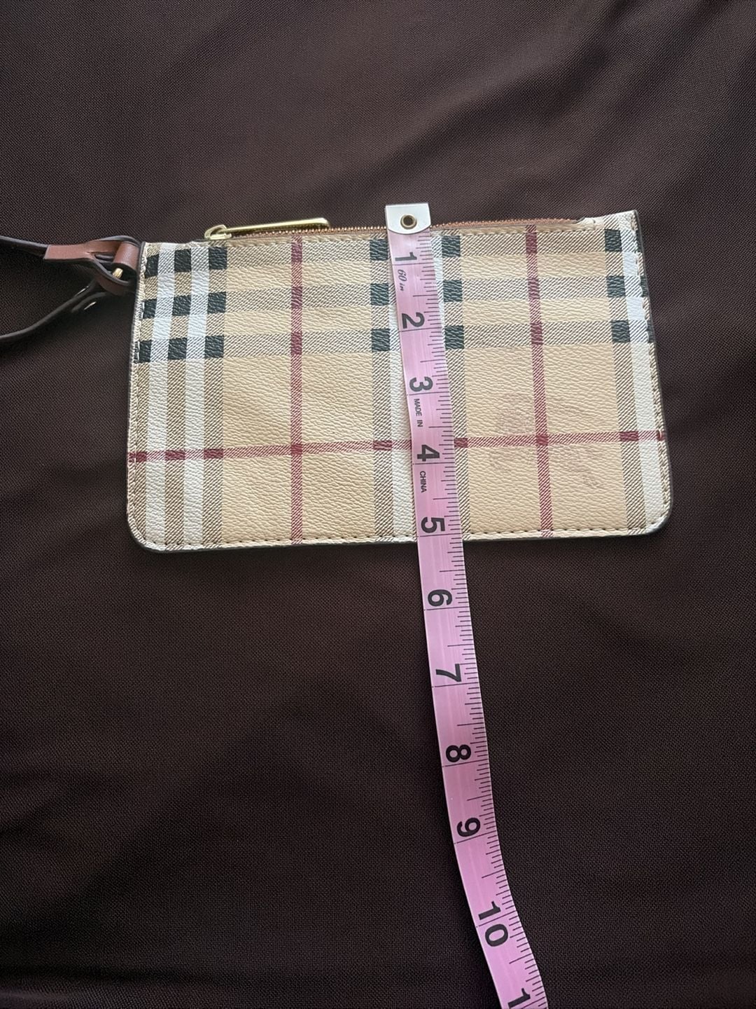 Burberry Check Print Coated Canvas Wristlet Pouch 7