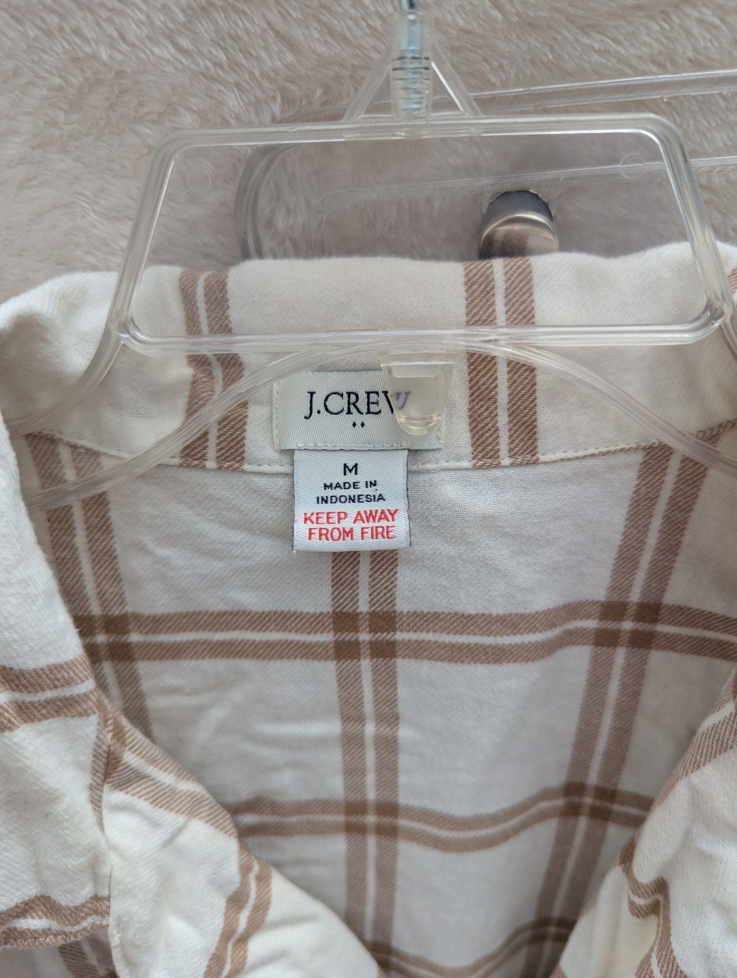 J.Crew Women's Plaid Flannel Pajama Set with Long Sleeve Button-Down Top and Ruffle Shorts 3