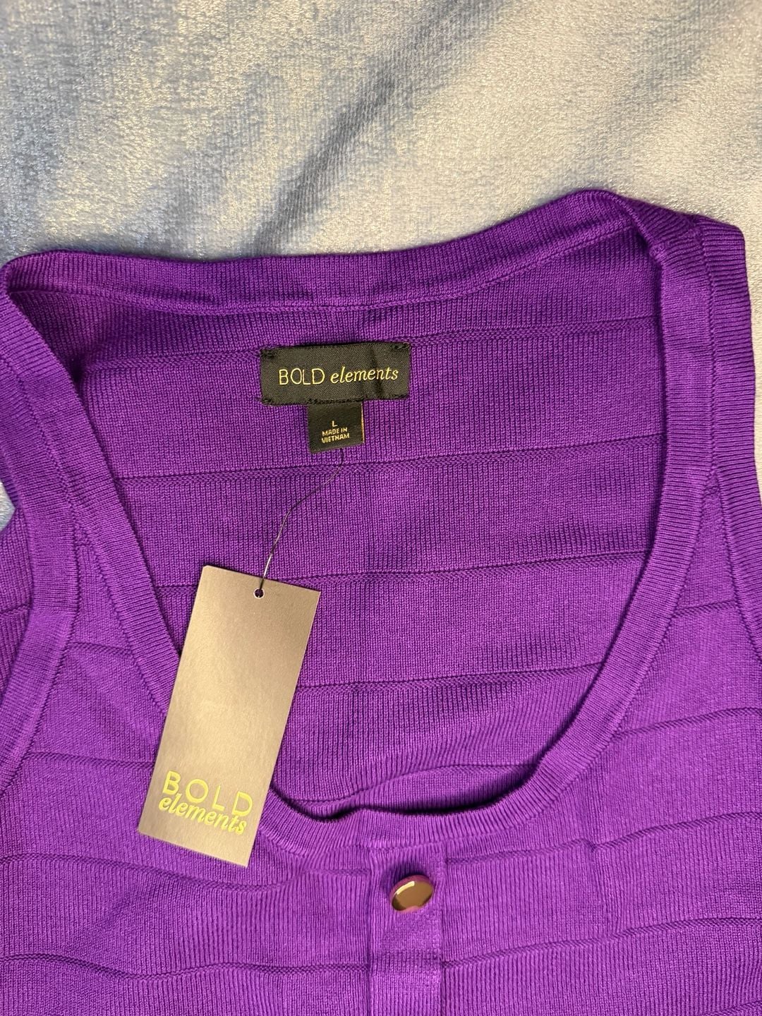 BOLD elements Women's Purple Two-Piece Ribbed Knit Tank Top and Button-Front Skirt Set 4