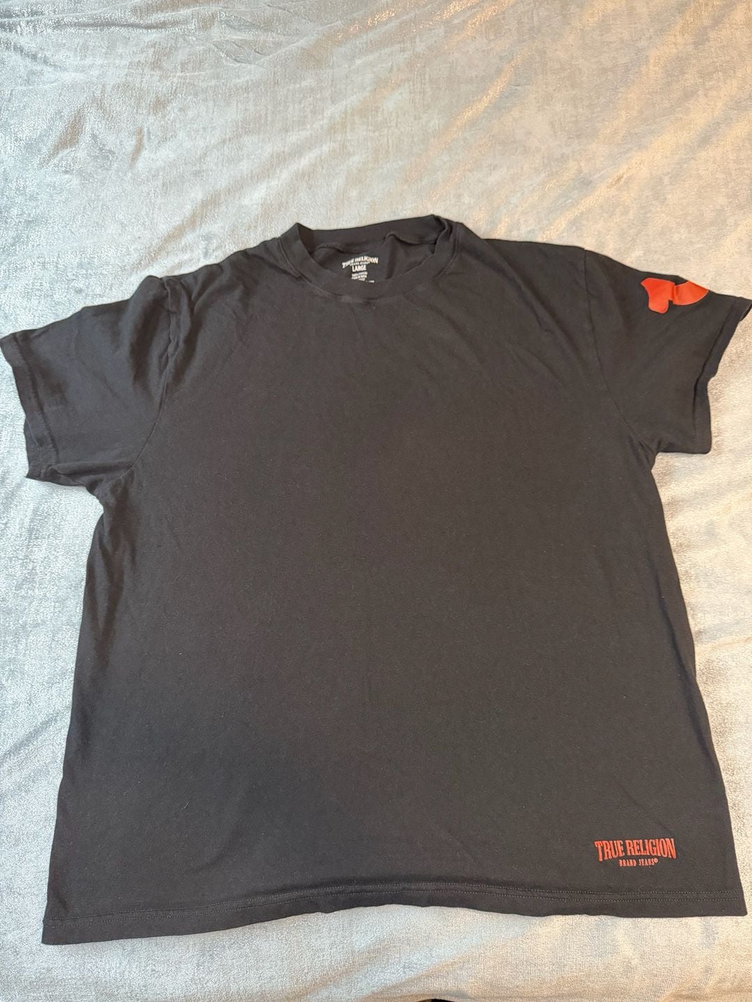 True Religion Brand jeans Black T-Shirt with Red Logo 2