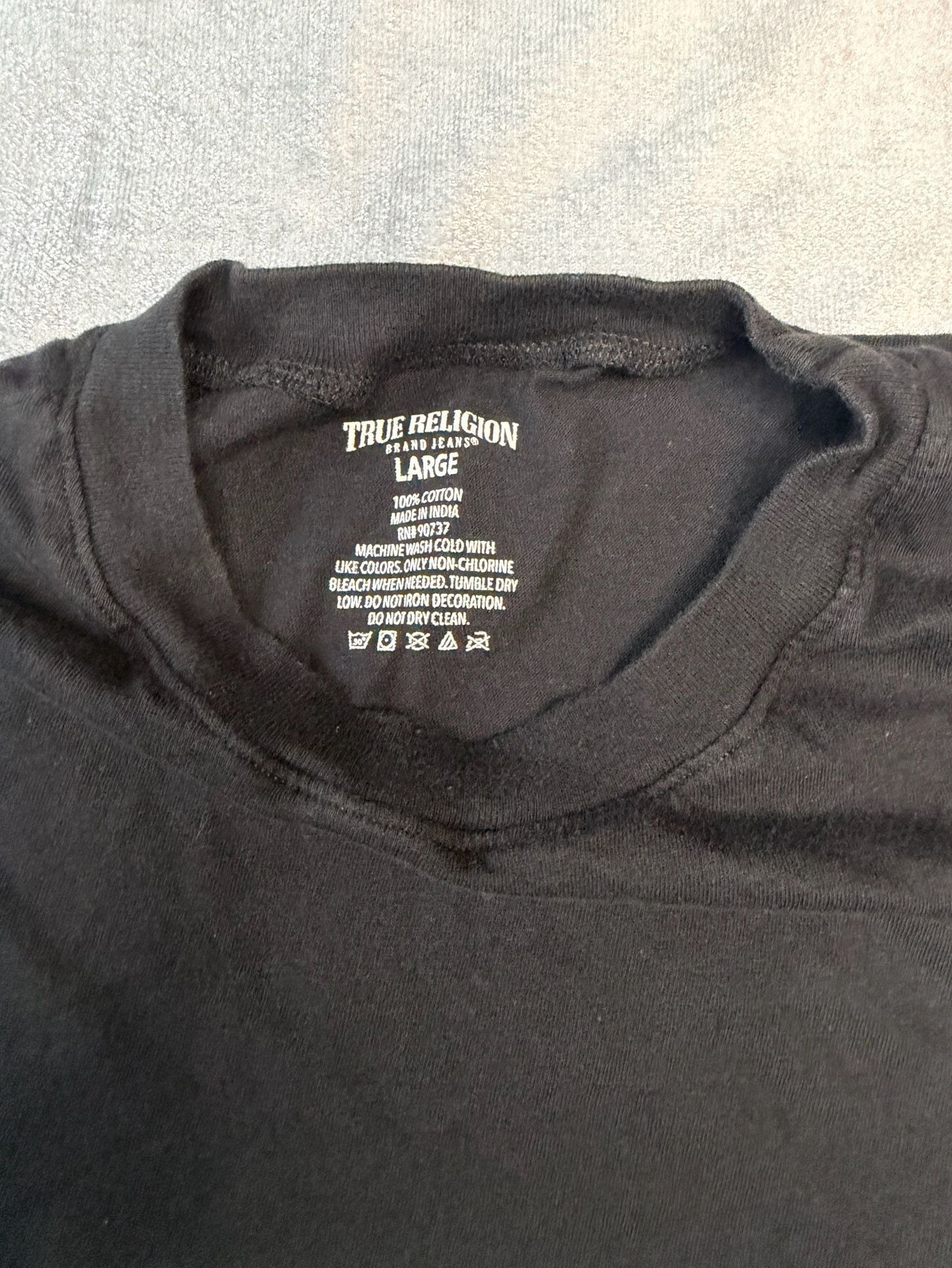 True Religion Brand jeans Black T-Shirt with Red Logo 4