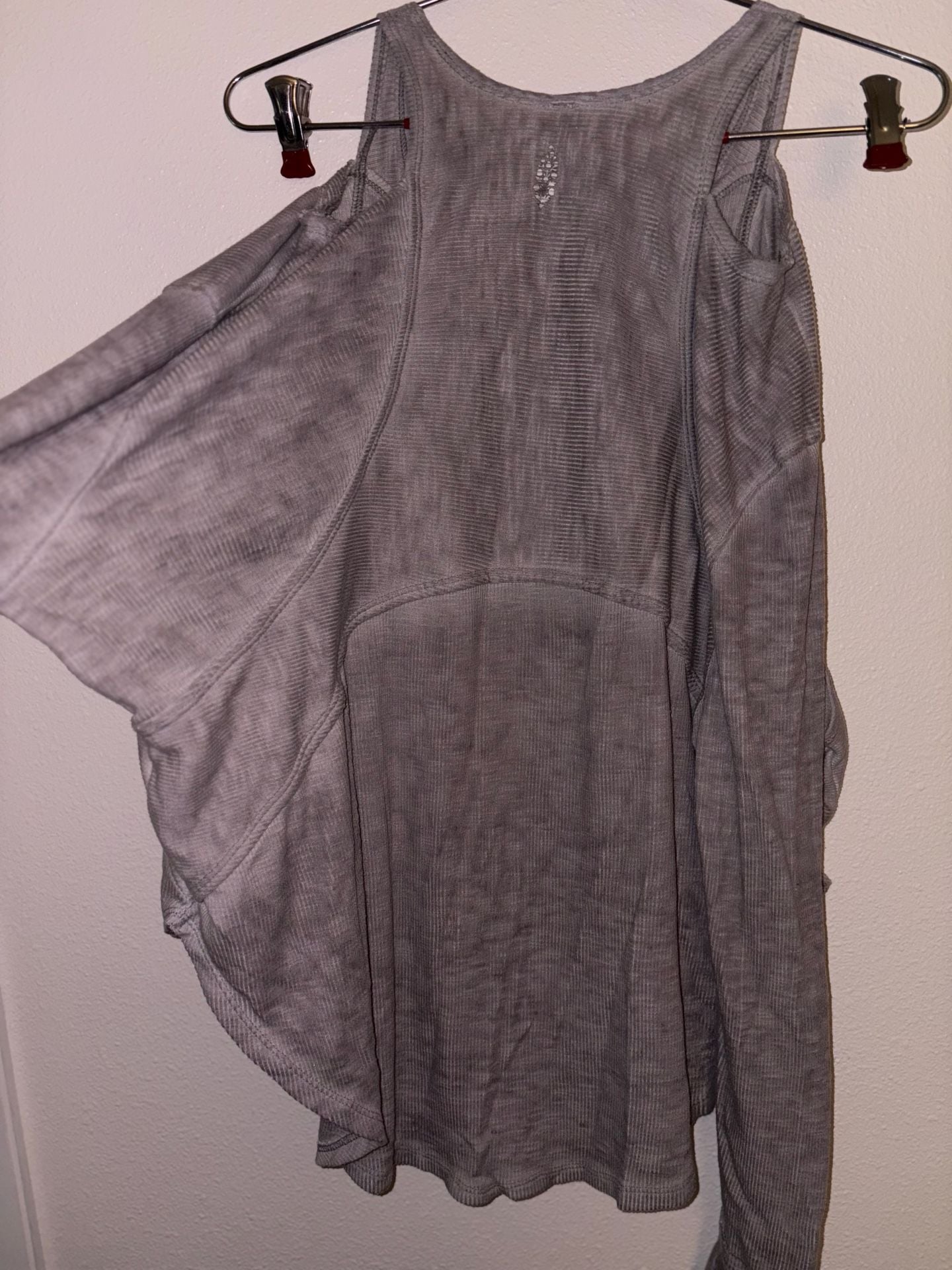 Free People Long Sleeve Cold Shoulder Ribbed Knit Top 6