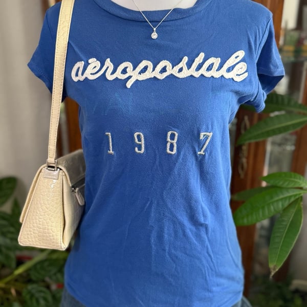 y2k Aeropostale Blue Graphic T-Shirt