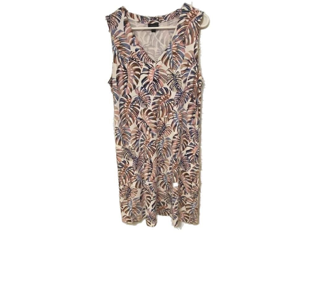 J. Jill Wearever Collection Sleeveless Palm Leaf Print Shift Dress 2