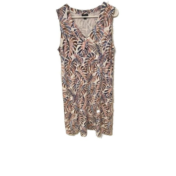 J. Jill Wearever Collection Sleeveless Palm Leaf Print Shift Dress