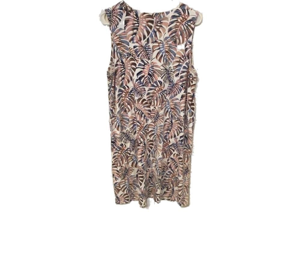 J. Jill Wearever Collection Sleeveless Palm Leaf Print Shift Dress 4