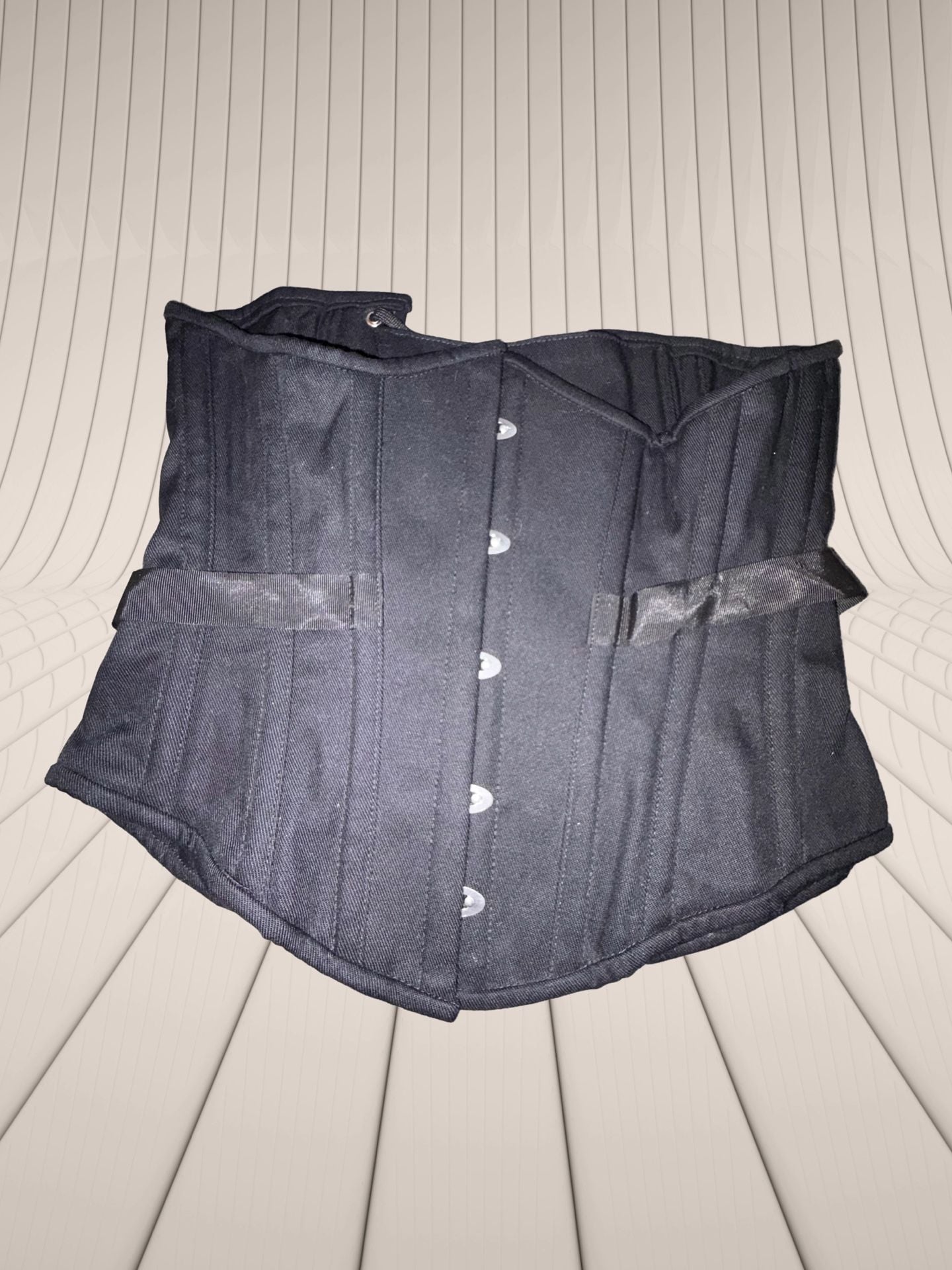Hourglass Angel HA208 Black Cotton Underbust Corset Size 22 1