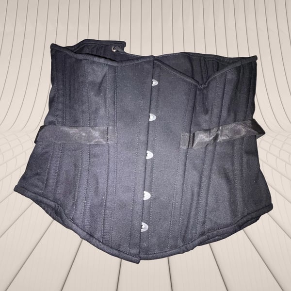 Hourglass Angel HA208 Black Cotton Underbust Corset Size 22