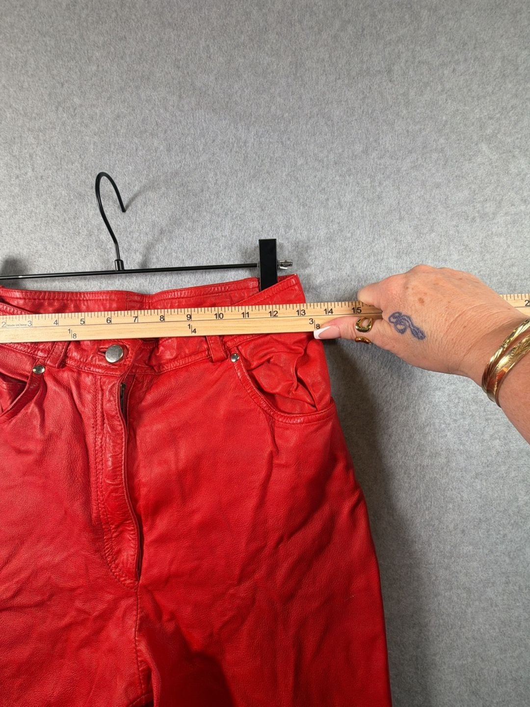 Vintage Wilson's House of Leather High-Waisted Red Leather Pants 8
