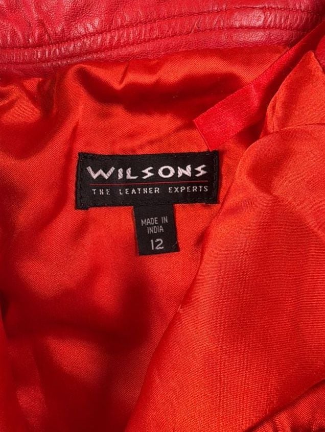 Vintage Wilson's House of Leather High-Waisted Red Leather Pants 9