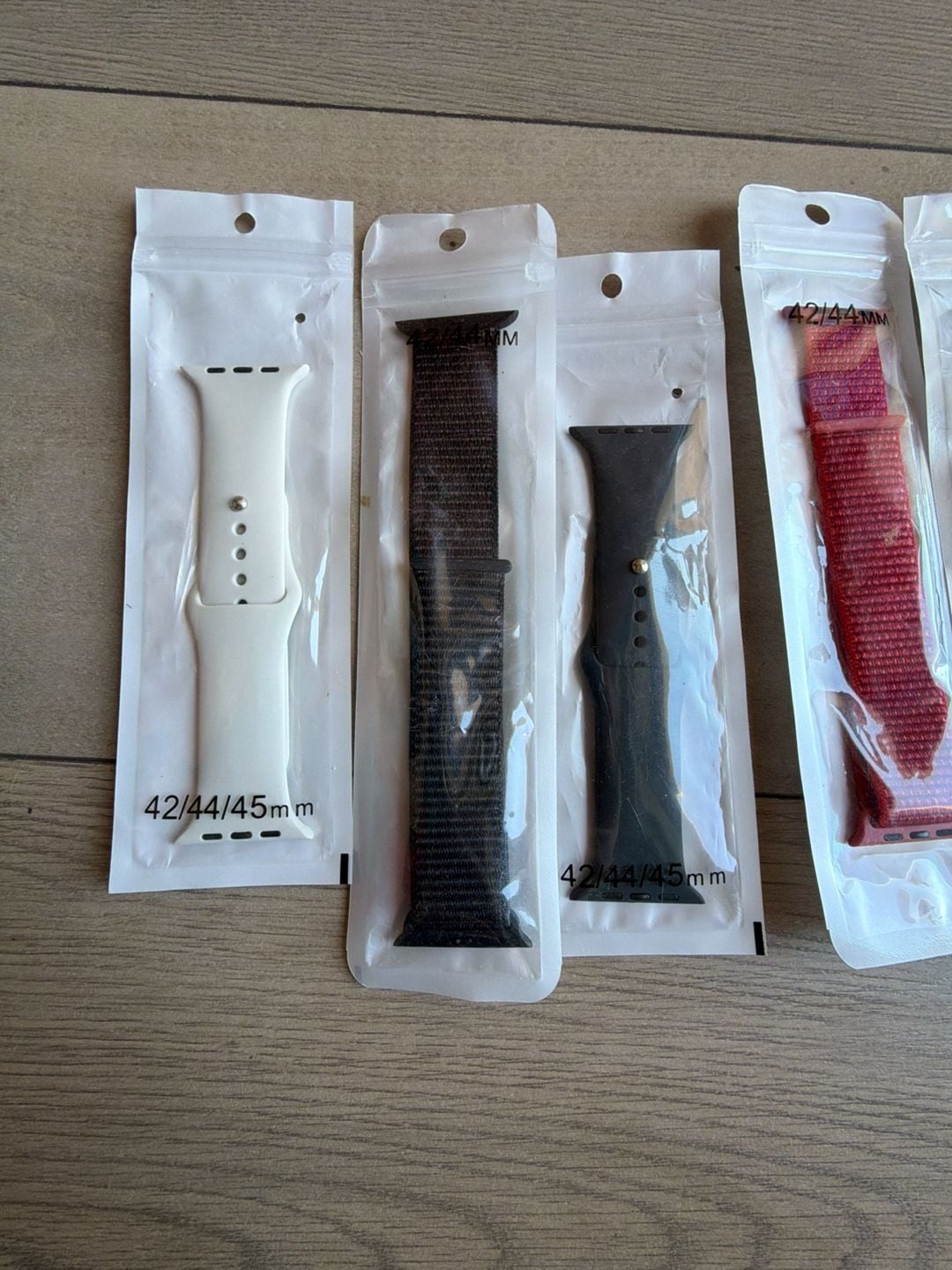 5-Piece Assorted Silicone and Nylon Sport Watch Bands for Apple Watch 42/44/45mm 3