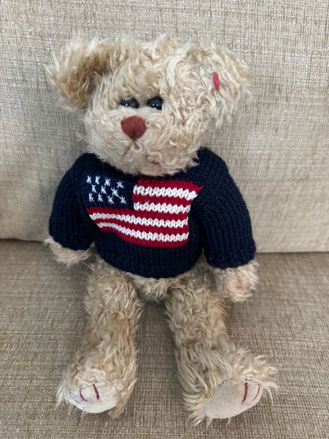 Ty Attic Treasures Grant Teddy Bear in American Flag Sweater 1