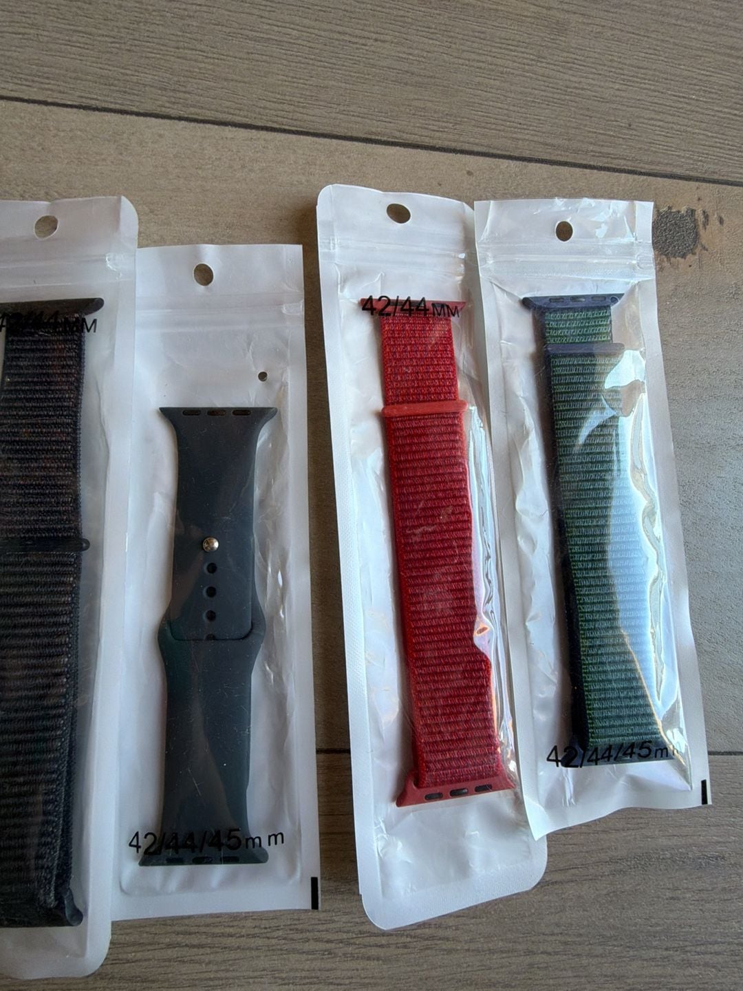 5-Piece Assorted Silicone and Nylon Sport Watch Bands for Apple Watch 42/44/45mm 4