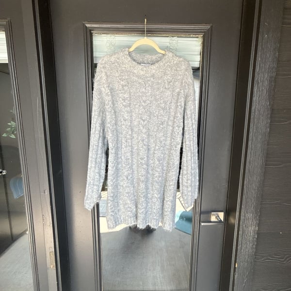 Topshop Cable Knit Long Sleeve Mini Sweater Dress