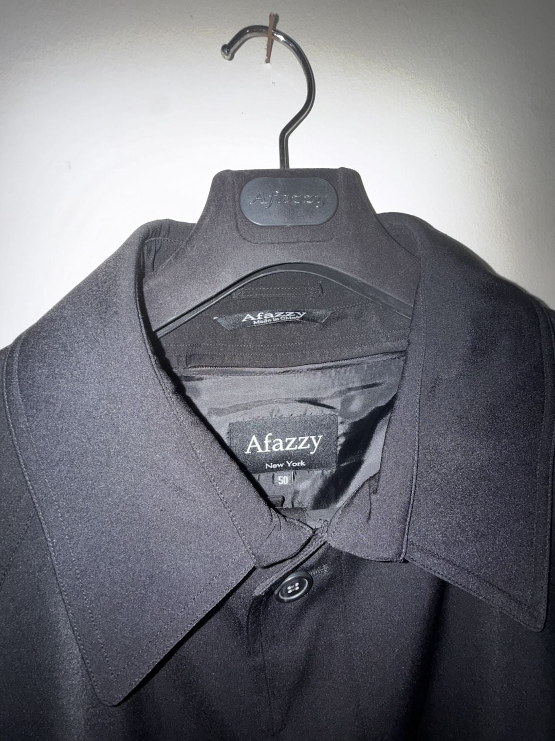 Afazzy New York Black Single-Breasted Overcoat 3