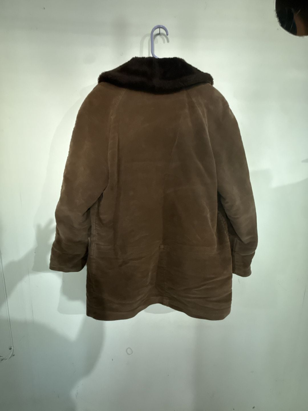 Vintage Sport Ease Fashions Brown Suede Acrilan Faux Fur Lined Coat 7