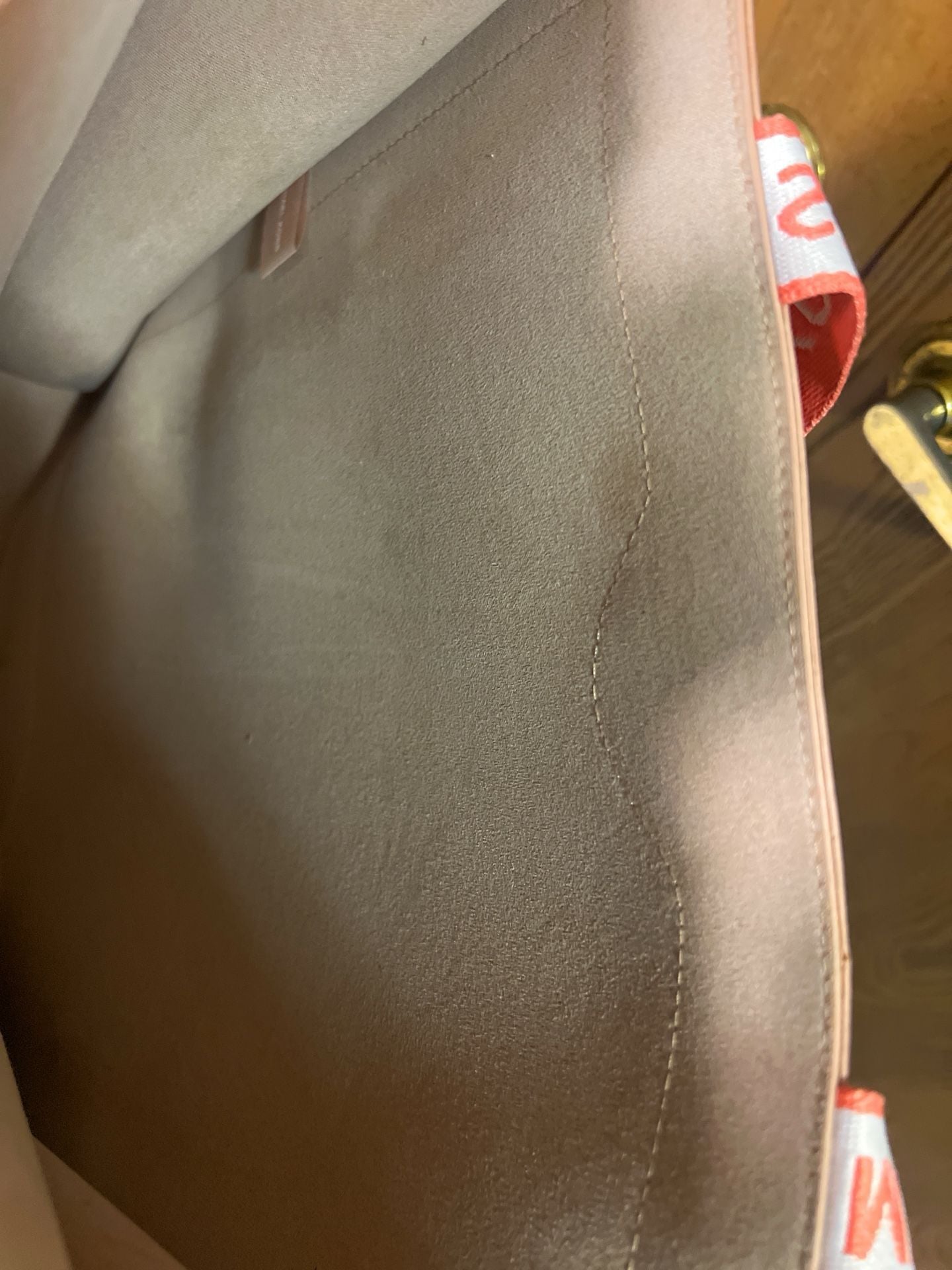 Michael Kors Blush Pink Leather Tote Bag with Logo Coral Webbing Handles 8