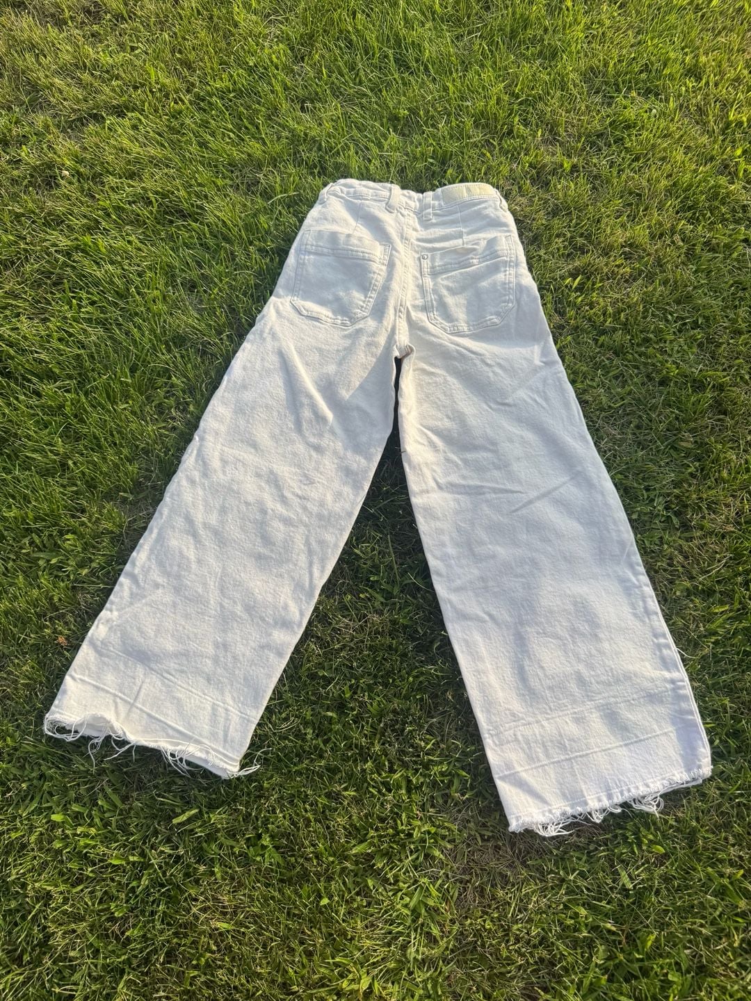 H&M &DENIM High-Waist White Culotte Jeans 6