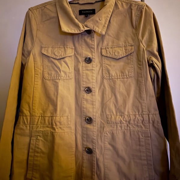 Talbots Women's Khaki Twill Utility Safari Jacket