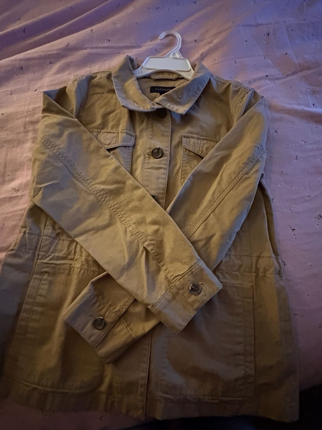 Talbots Women's Khaki Twill Utility Safari Jacket 4