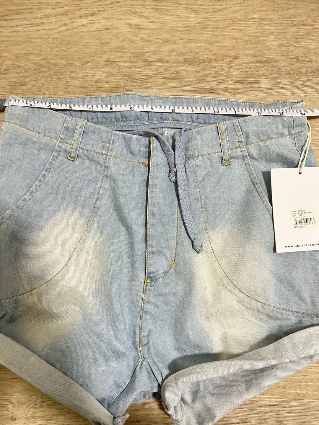 One Teaspoon Cry Tough Denim Shorts in Classic Chambray 4