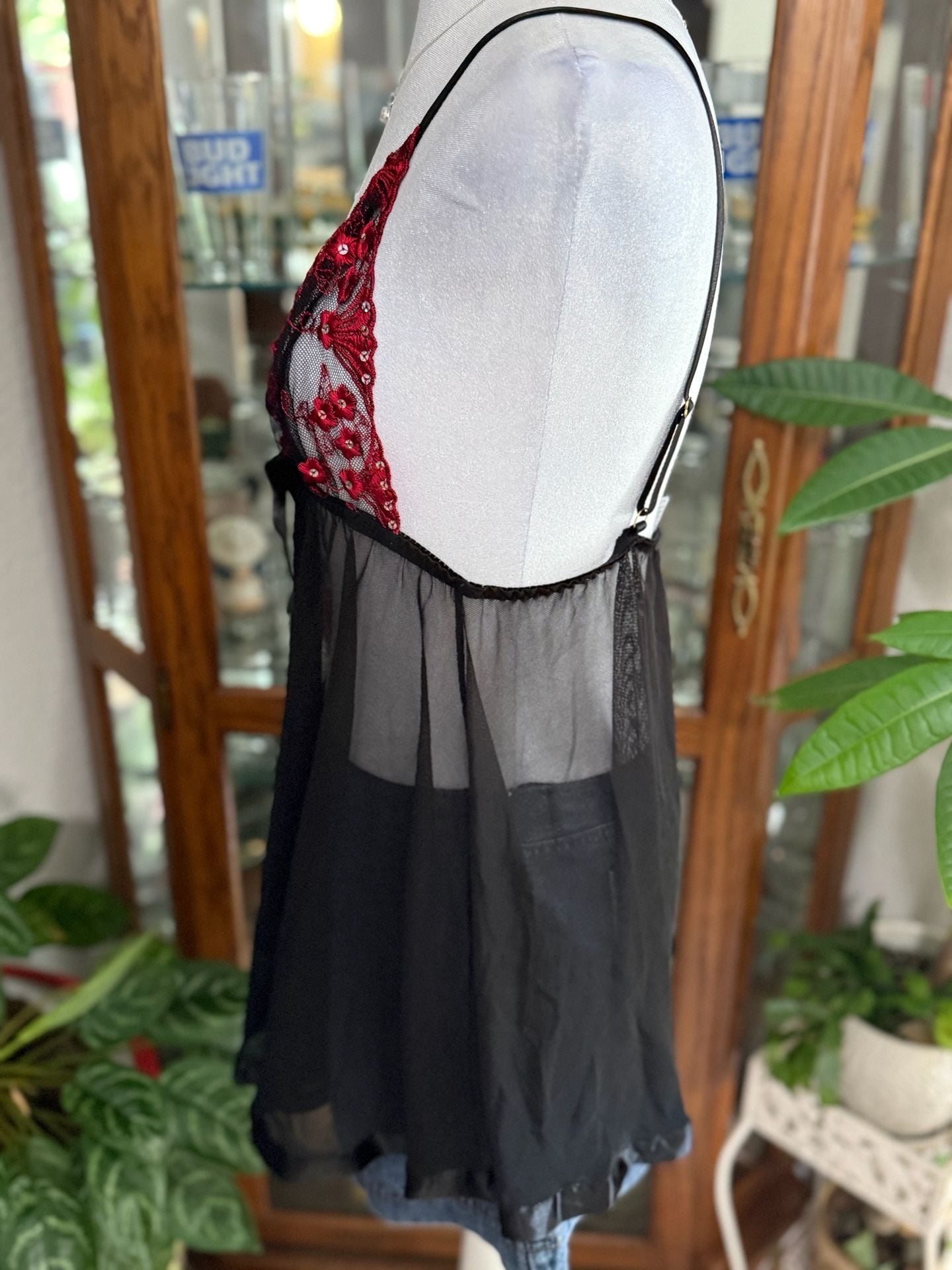 y2k Black Mesh Babydoll Lingerie 3