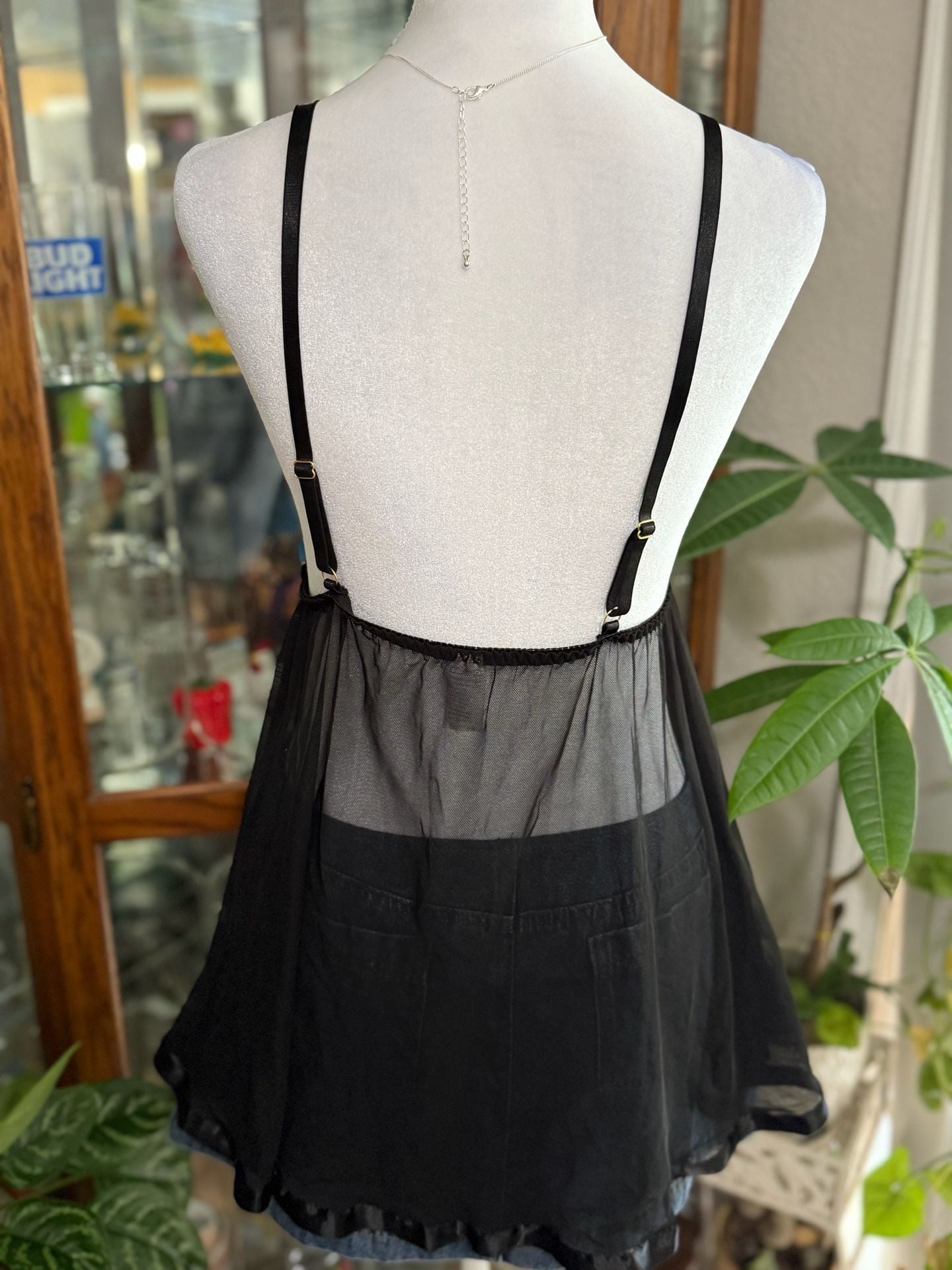 y2k Black Mesh Babydoll Lingerie 4