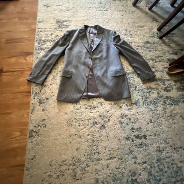 Giorgio Andreani Made in Italy Men's Grey Pinstripe Wool Blazer
