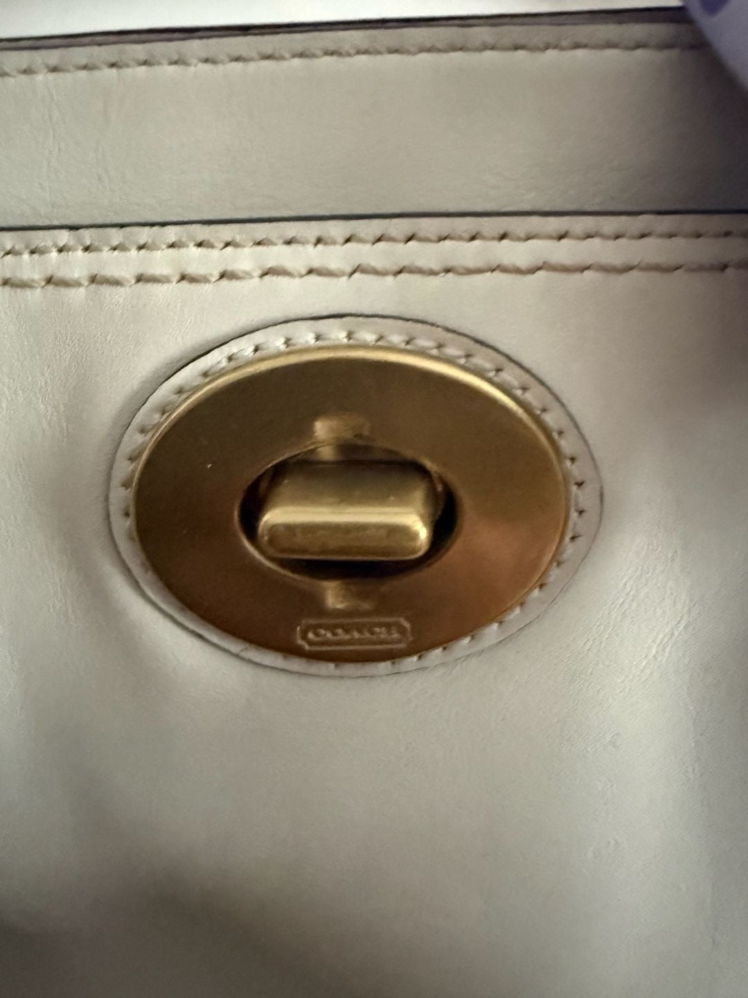 Coach Hamptons Madeline White Leather Turnlock Satchel Bag 3
