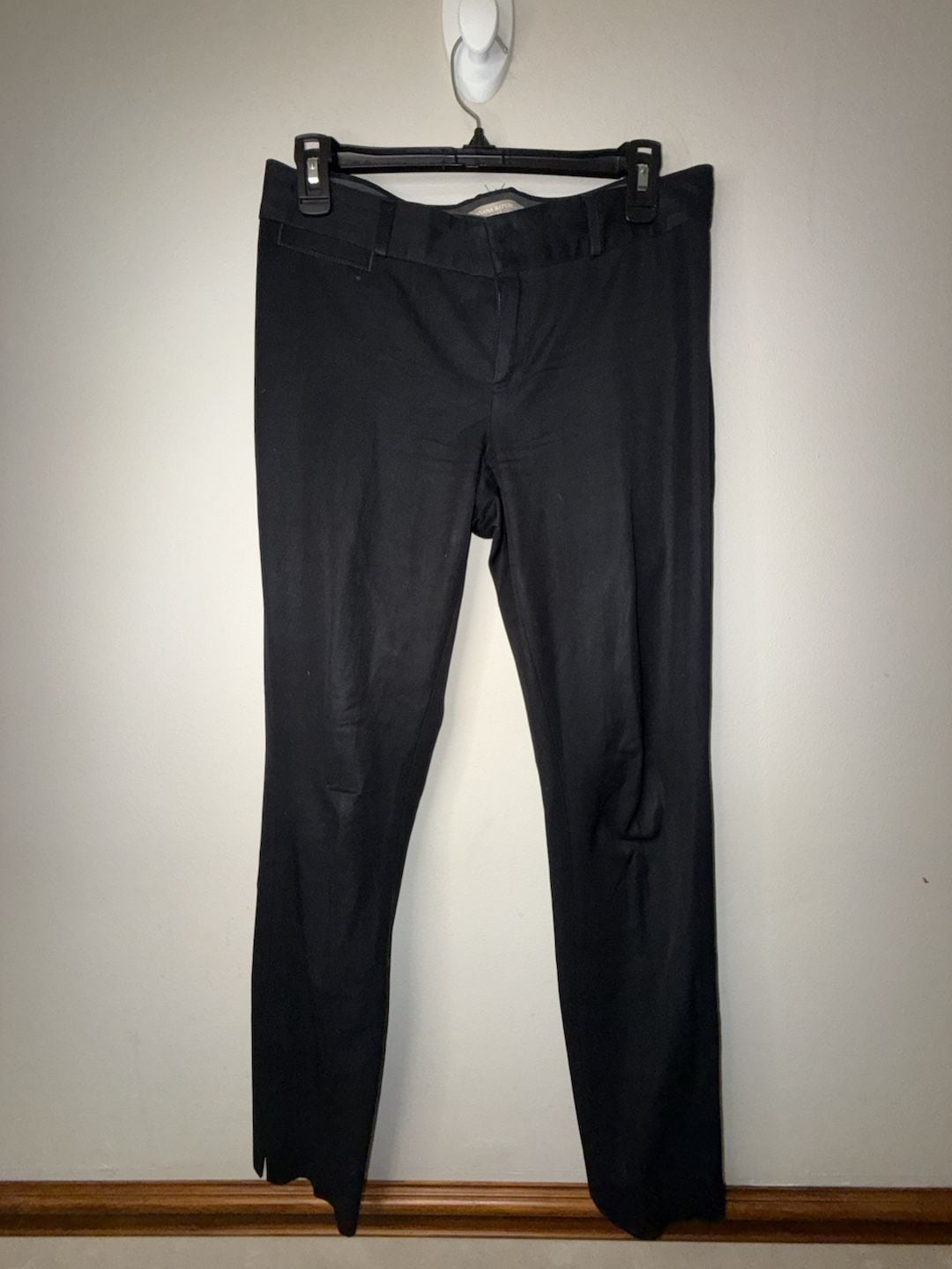 Banana Republic Sloan Fit Black Dress Pants with Side Slit Hem, Size 2 2