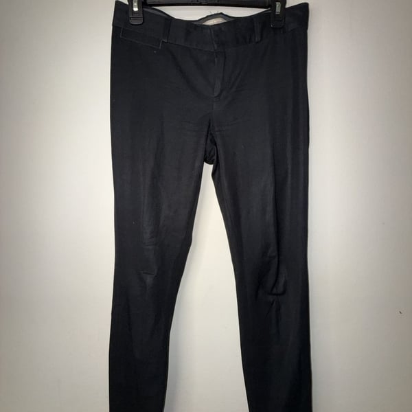 Banana Republic Sloan Fit Black Dress Pants with Side Slit Hem, Size 2