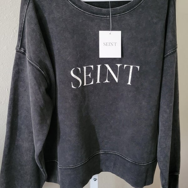 Seint Mineral Wash Cropped Crewneck Sweatshirt