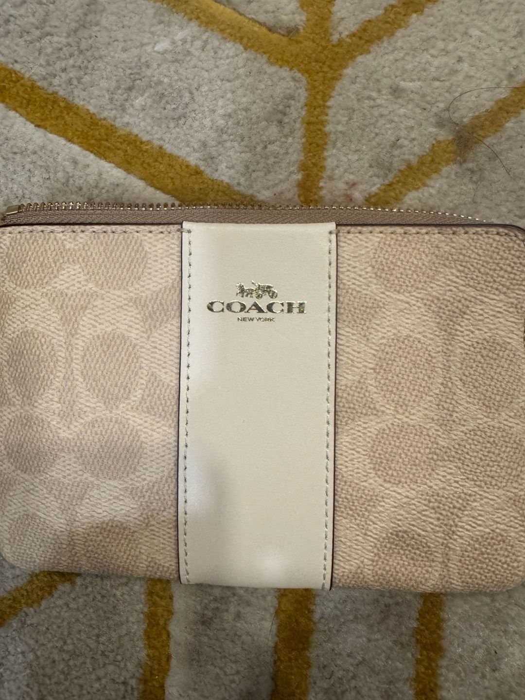 Coach Corner Zip Wristlet in Signature Canvas with Stripe 3