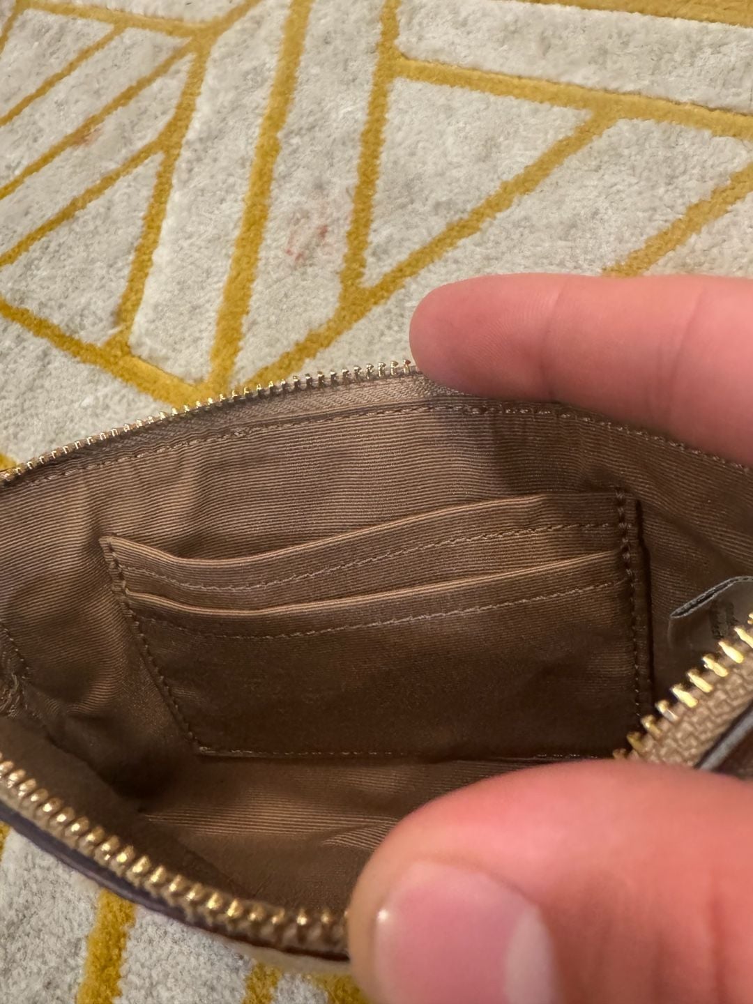 Coach Corner Zip Wristlet in Signature Canvas with Stripe 6