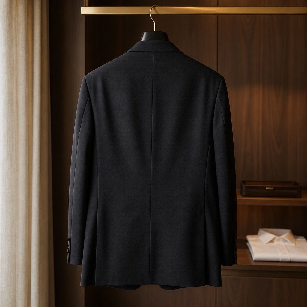 Joseph Abboud Men's Solid Black Single-Breasted Wool Suit Jacket #993 3