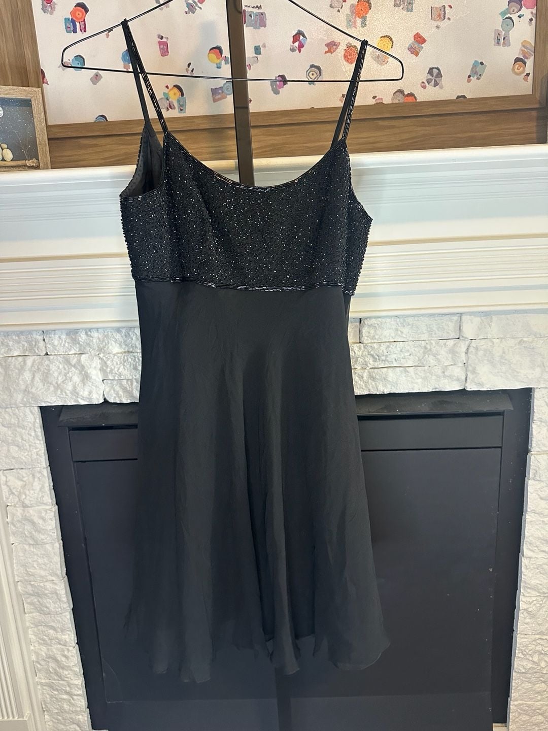 Vintage 90s Cache Black Beaded 100% Silk Dress 2
