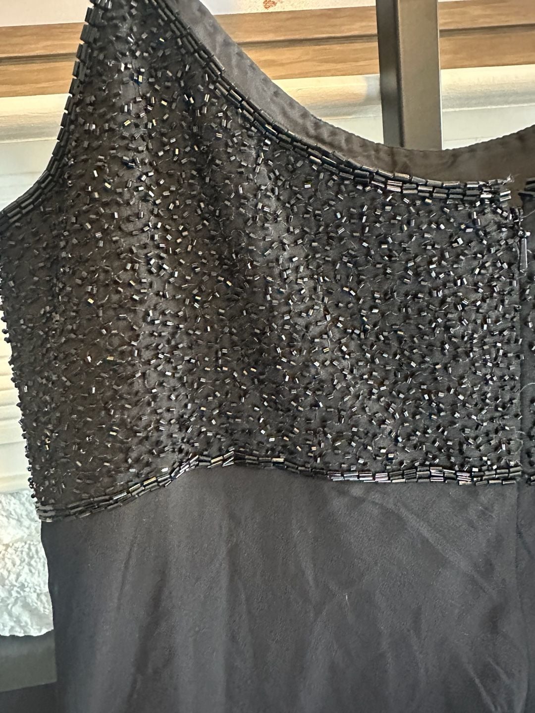 Vintage 90s Cache Black Beaded 100% Silk Dress 6