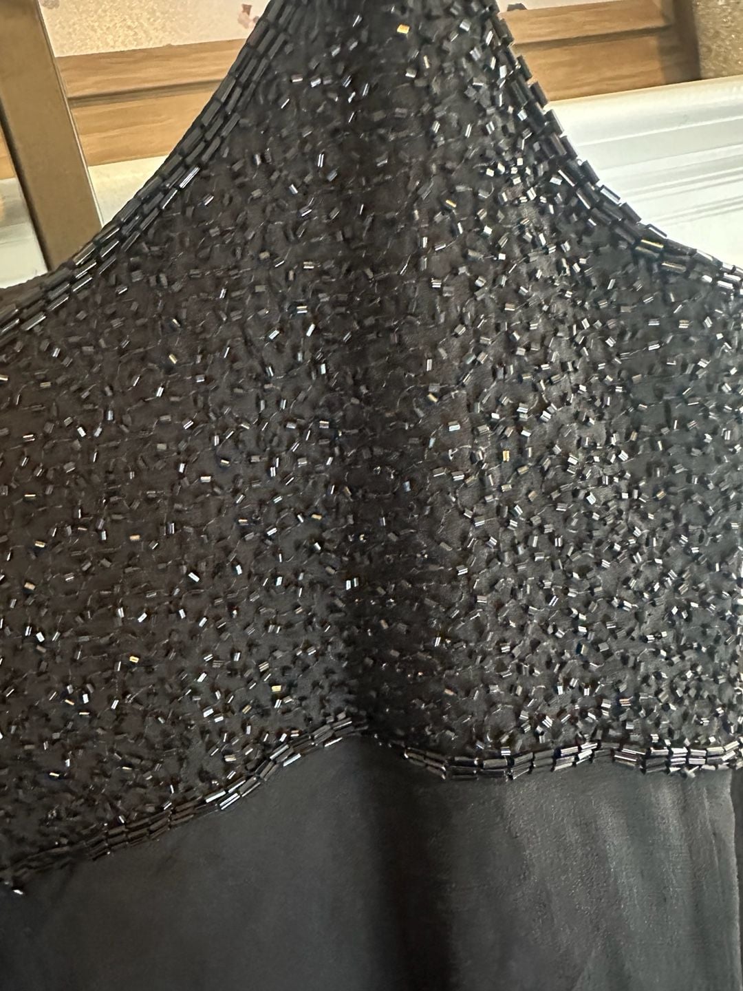 Vintage 90s Cache Black Beaded 100% Silk Dress 7