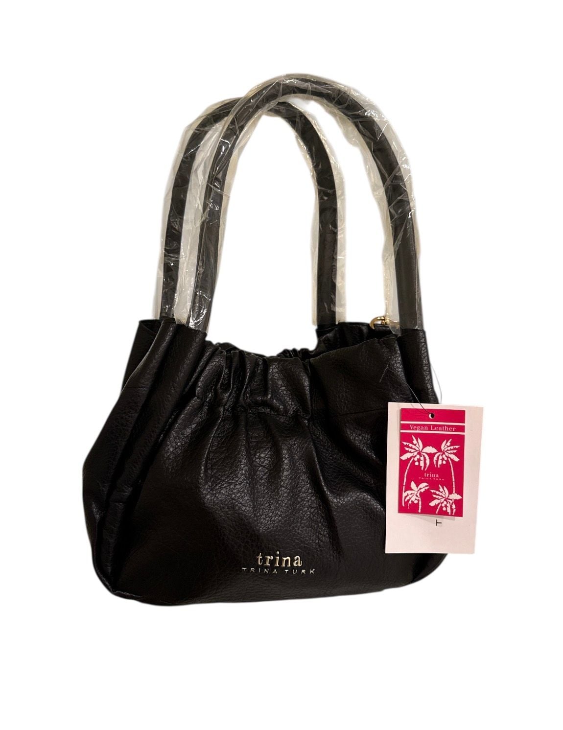 Trina Turk Vegan Leather Gathered Tote with Detachable Crossbody Strap and Pouch 1